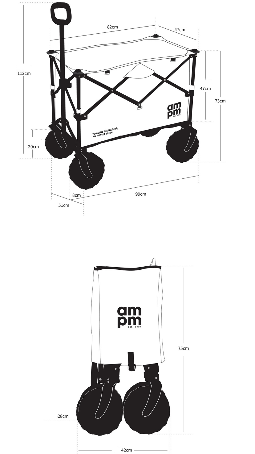 Camping Folding Wagon Dimensione Informations