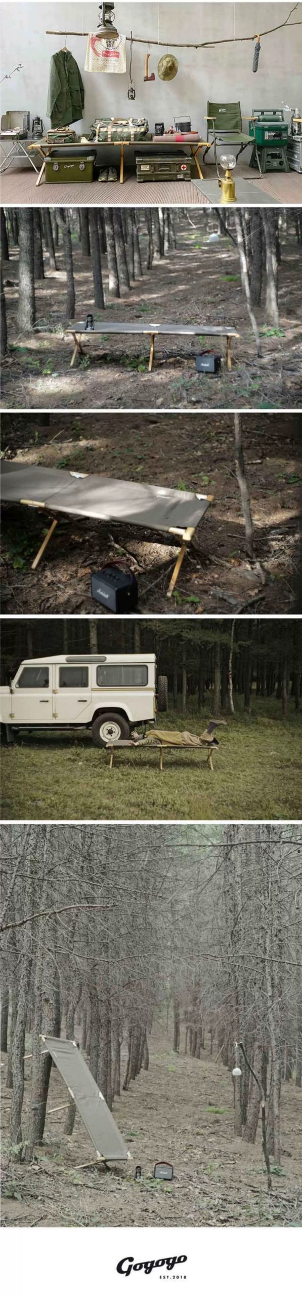 Gogogo High-Quality Stylized Military Green Outdoor Camping Cot