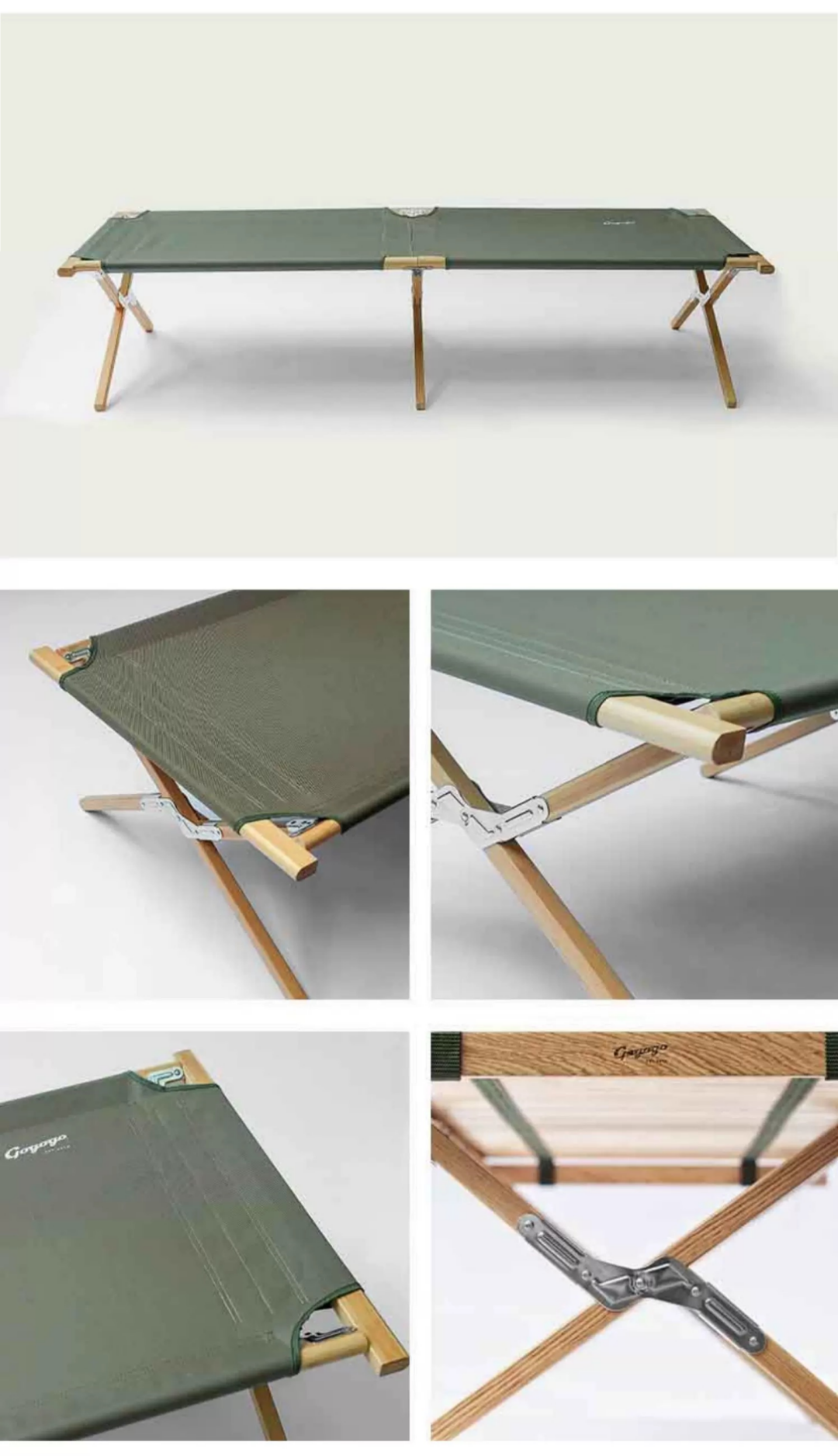 Gogogo High-Quality Stylized Military Green Outdoor Camping Cot