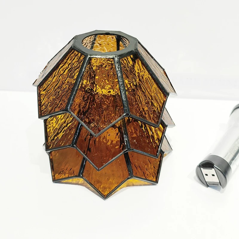 Camping Vintage Glass Lampshade