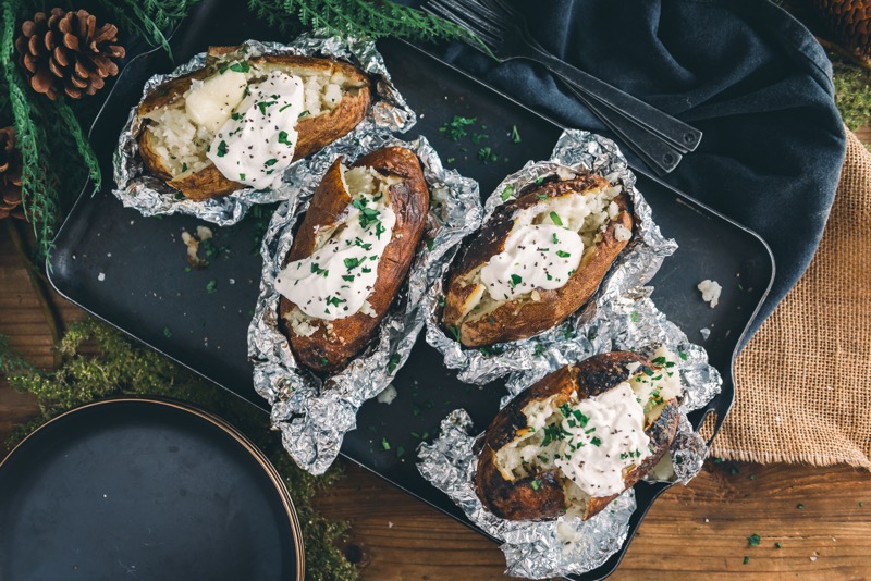 Campfire Stuffed Potatoes