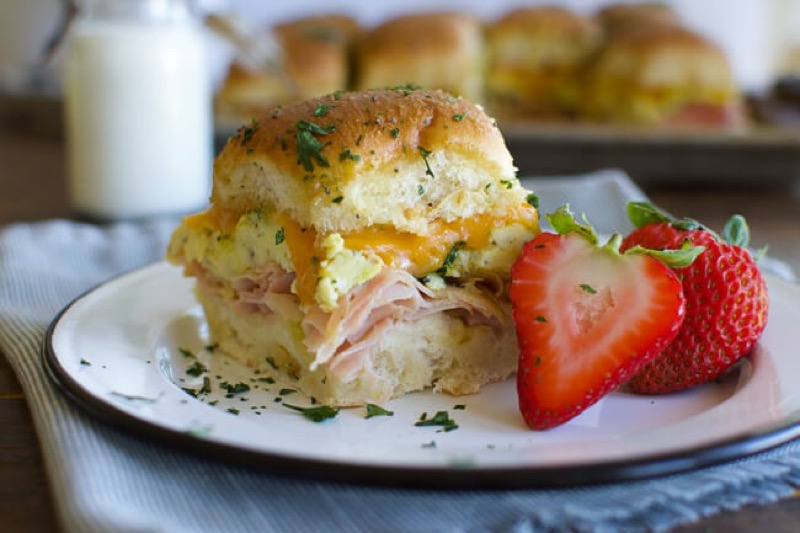 Grilled Ham, Egg, and Cheese Breakfast Sliders