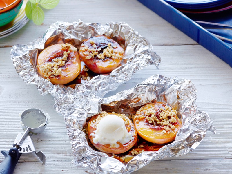 Grilled Peach Crisp Foil Packs